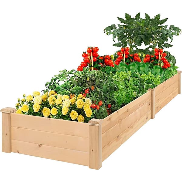 Suncrown 8 ft. Wooden Raised Garden Bed