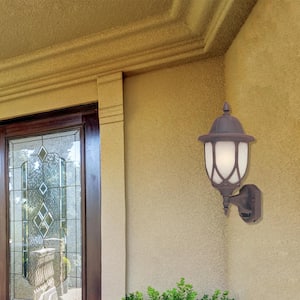Capella 18 in. Autumn Gold 1-Light Outdoor Line Voltage Wall Sconce with No Bulb Included