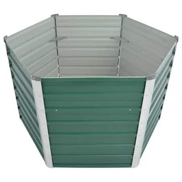 50.8 in. x 50. 8 in. x 31. 3 in. Garden Raised Meta; Bed Galvanized Steel, Green