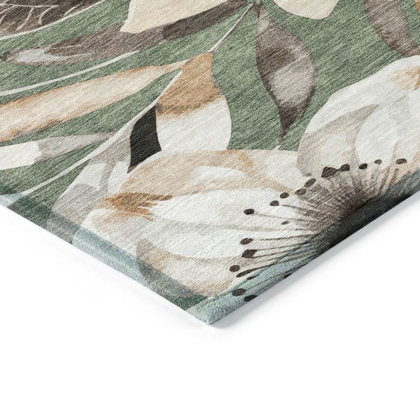 Chantille Machine Washable Indoor/Outdoor Abstract ACN2260 Sage 2 ft. 3 in. x 7 ft. 6 in. Runner Rug