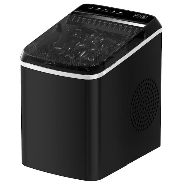 8.94 in. 33 lb. Bullet Portable Ice Maker in Black with 2 Ice Cube Sizes and Self-Cleaning Mode