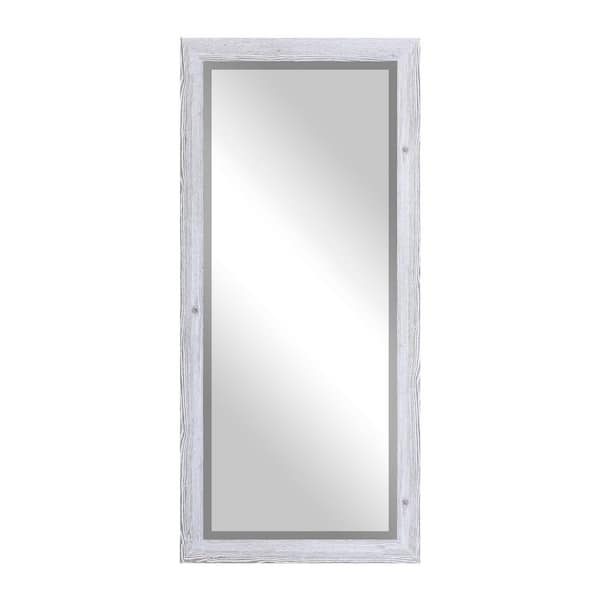 Rayne Mirrors Large Beveled (65.5 in. W x 32 in. H) White Washed Rectangle Mirror