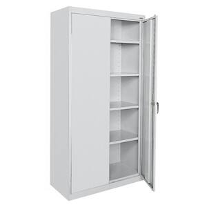 5 Shelf Metal Pantry Storage Cabinet with Adjustable Shelves and Lockable Doors 