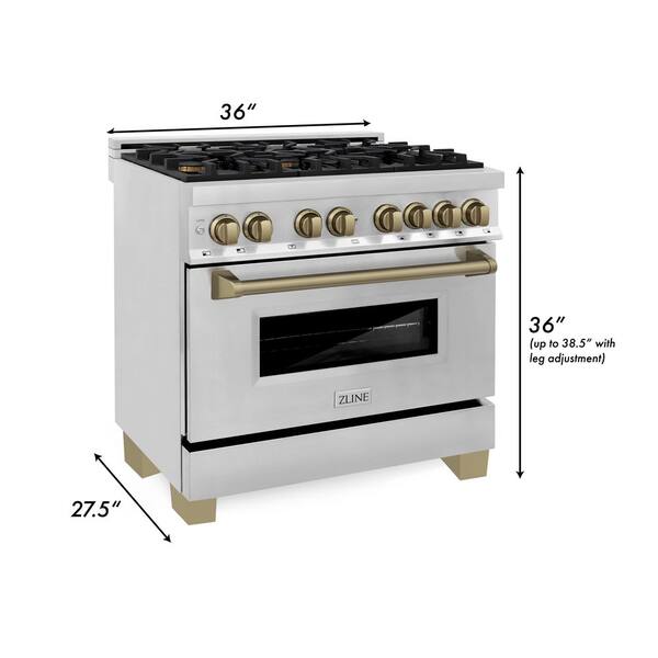 ZLINE Kitchen and Bath Autograph Edition 30 in. 4 Burner Dual Fuel Range in  Stainless Steel, White Matte and Polished Gold RAZ-WM-30-G - The Home Depot