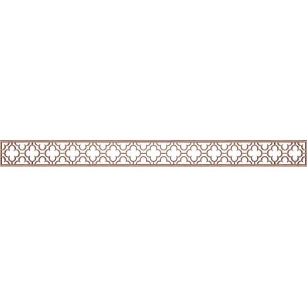 Ekena Millwork Chicago Fretwork 0.25 in. D x 46.375 in. W x 4 in. L Walnut Wood Panel Moulding