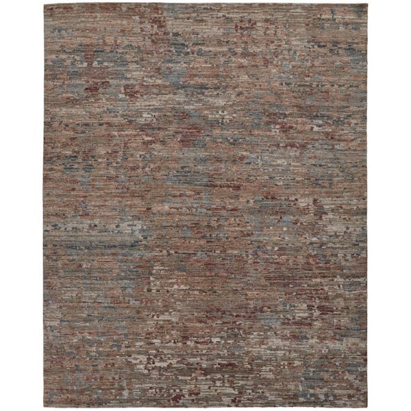 9 ft. x 12 ft. Blue and Red Abstract Area Rug