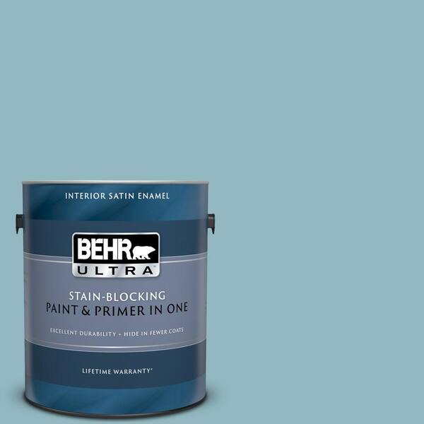 BEHR ULTRA 1 gal. #UL220-3 Tahoe Blue Satin Enamel Interior Paint and Primer in One