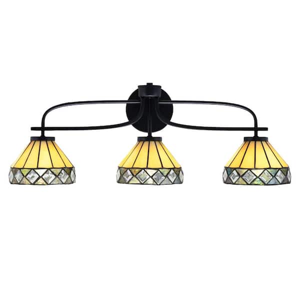 Unbranded Olympia 28.25 in. 3-Light Matte Black Vanity Light