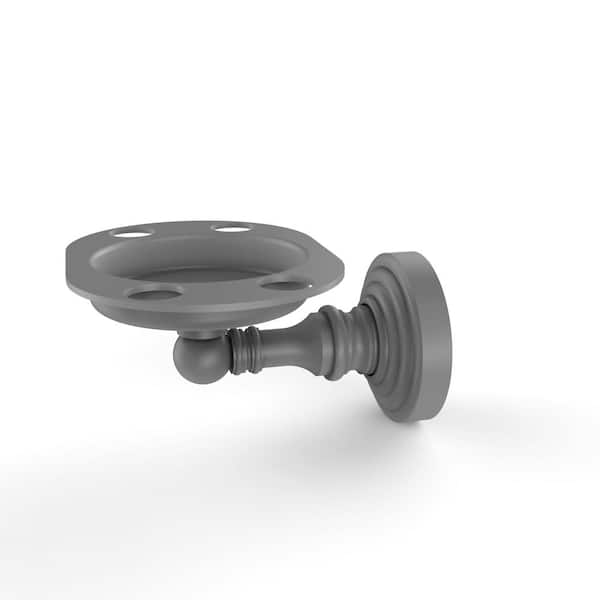 Waverly Place Collection Wall Mounted Tumbler Holder/Toothbrush Holder in Matte Gray