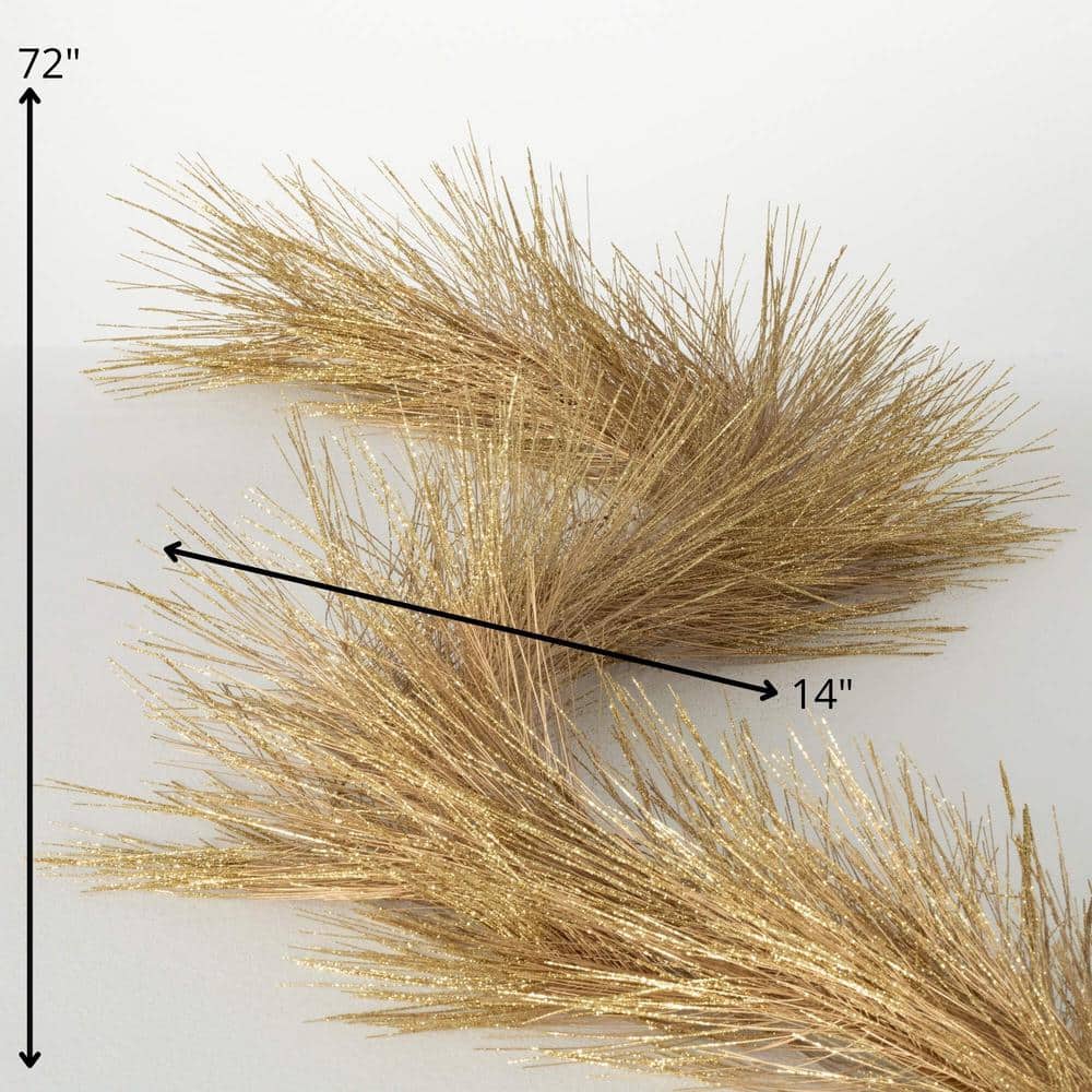 72" Gold Metallic Artificial Pine Christmas Garland