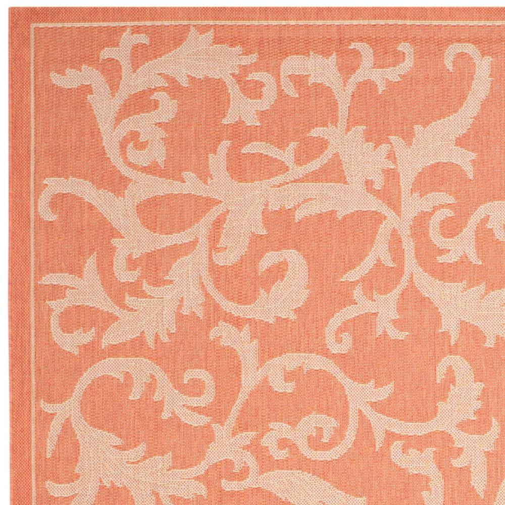 Terracotta & Natural 9'x12' Reversible Flat Woven Indoor/Outdoor Rug