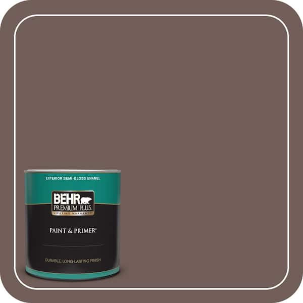 BEHR PREMIUM PLUS 1 qt. #750B-6 Tree Bark Semi-Gloss Enamel Exterior Paint & Primer
