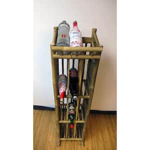 52 in. H x 12.5 in. W x 13 in. D 39-Bottle Natural Bamboo Wine Rack