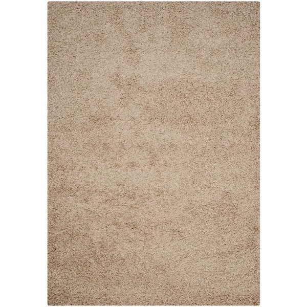 SAFAVIEH Athens Shag Beige 6 ft. x 9 ft. Solid Area Rug