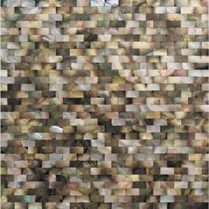 Beige and Brown 11.4 in. x 11.9 in. Polished Natural Shell Bricks Wall Mosaic Tile (19.34 sq. ft./Case)