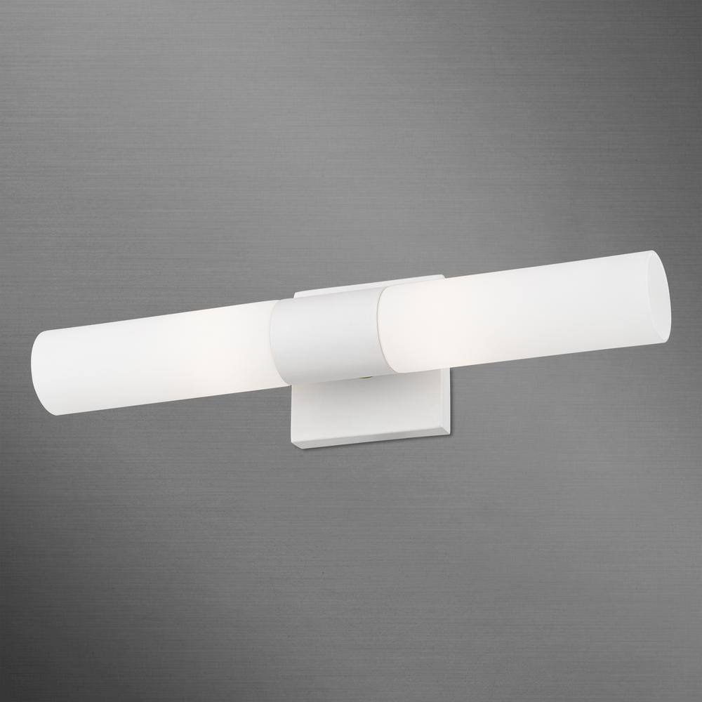 Textured White 2-Light Chrome Vanity Sconce