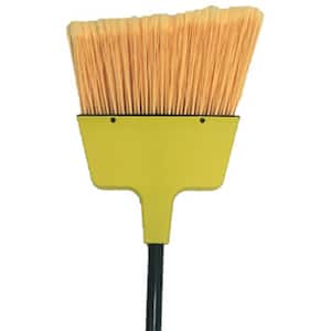 Large Angle Broom with Metal Handle Flagged Yellow Bristles