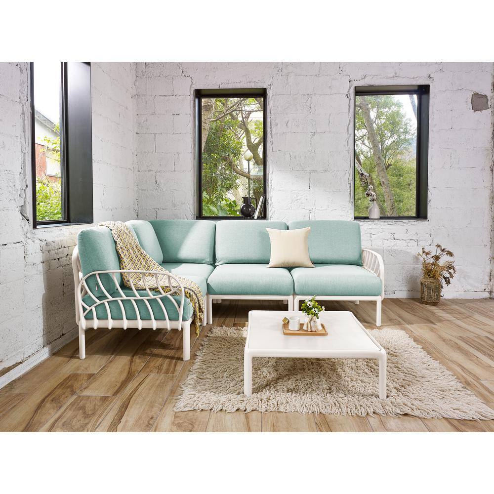 Gray Resin Square Outdoor Coffee Table