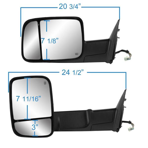 fortjener Gade Revisor Fit System Towing Mirror for 12-22 Dodge/Ram Pick-Up 1500 13-18, Classic  19-22, 2500 12-22, 3500 13-18 Code GPG Signal, HP, LH 60196C - The Home  Depot