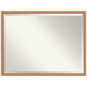 Salon Scoop Copper 42 in. x 32 in. Beveled Casual Rectangle Wood Framed Wall Mirror in Bronze