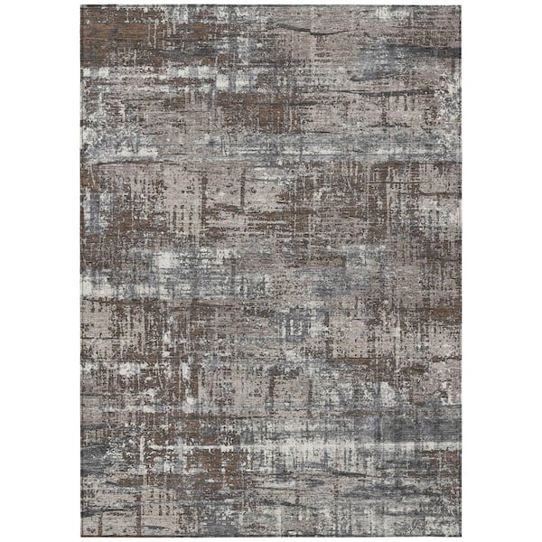 Chantille Machine Washable Indoor/Outdoor Abstract ACN1969 Brown 8 ft. x 10 ft. Area Rug