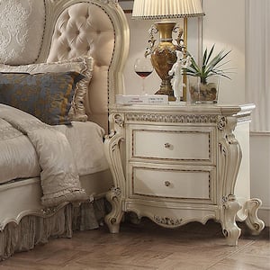 Picardy 2-Drawer Antique Pearl Nightstand 31 in. x 31 in. x 21 in.