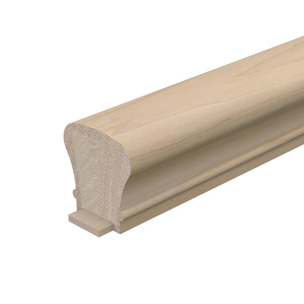 Stair Parts 6010 8 ft. Unfinished Poplar Plowed Handrail with Fillet