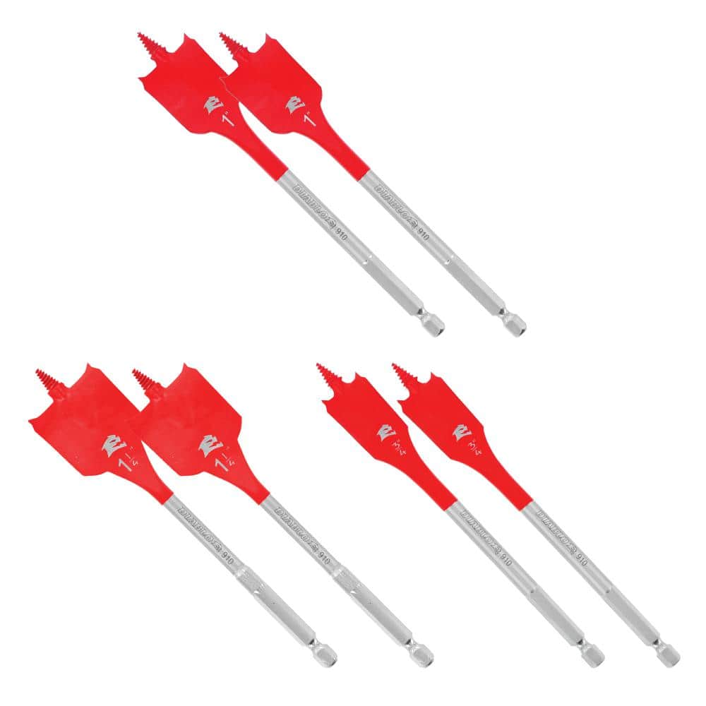 DIABLO 3/4 in. x 6 in., 1 in. x 6 in. and 11/4 in. x 6 in. SPEEDemon Spade Bit (2Packs, 6Pack