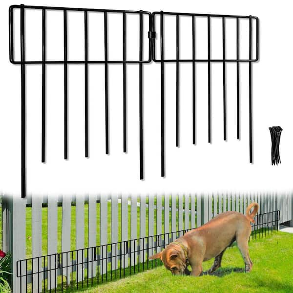17 in. H x 19 ft. L No-Dig Garden Fence, 19-Pack Rust-Proof Metal Wire Animal Barrier for Dogs and Rabbits, Decorative