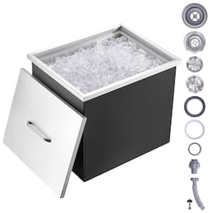 Drop in Ice Chest 21 in. L x 17 in. W x 18 in. H Stainless Steel Ice Cooler Commercial Ice Bin with Cover