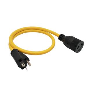 3 ft. 12/3 3-Wire 20 Amp 250-Volt 3-Prong NEMA 6-20P to 3-Prong Locking L6-20R Receptacle HVAC Adapter Cord