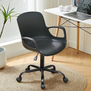 Black Ergonomic Office Chair, Adjustable Height, 360° Swivel, 16.5" W Seat with Wheels, Comfortable Upholstery Chair