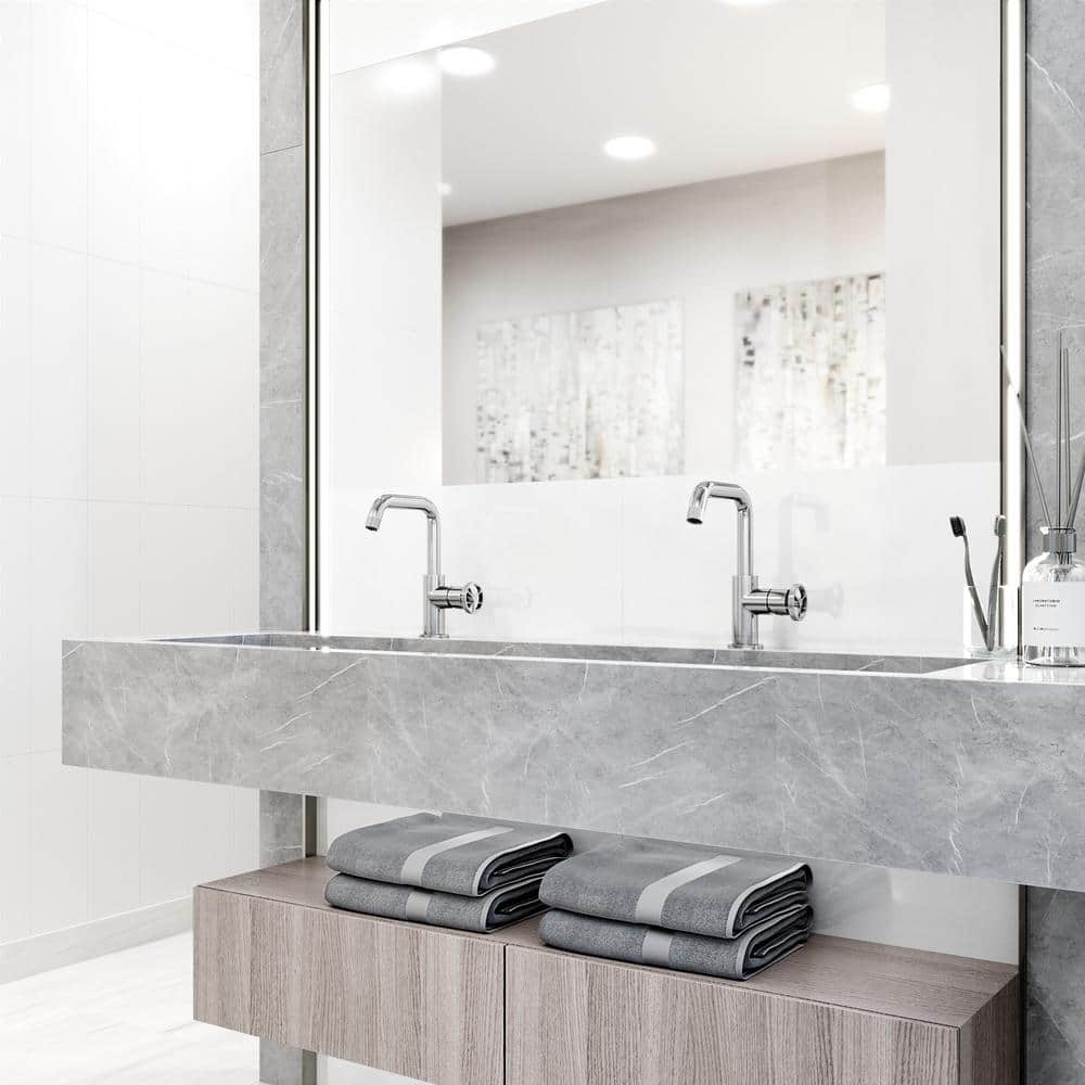 Cass Aerodynamic Wheel Handle Chrome Bathroom Faucet