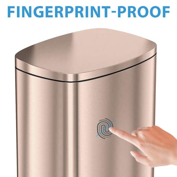 Stainless Steel Trash Can - Fingerprint Resistant, Soft Close, Step Lid -  7.9 Gallon - Lodging Kit Company