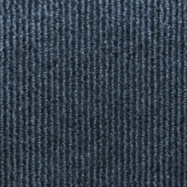 TrafficMaster Sisteron Ocean Blue Wide Wale Texture 18 in. x 18 in. Indoor/Outdoor Carpet Tile (10 Tiles/Case)