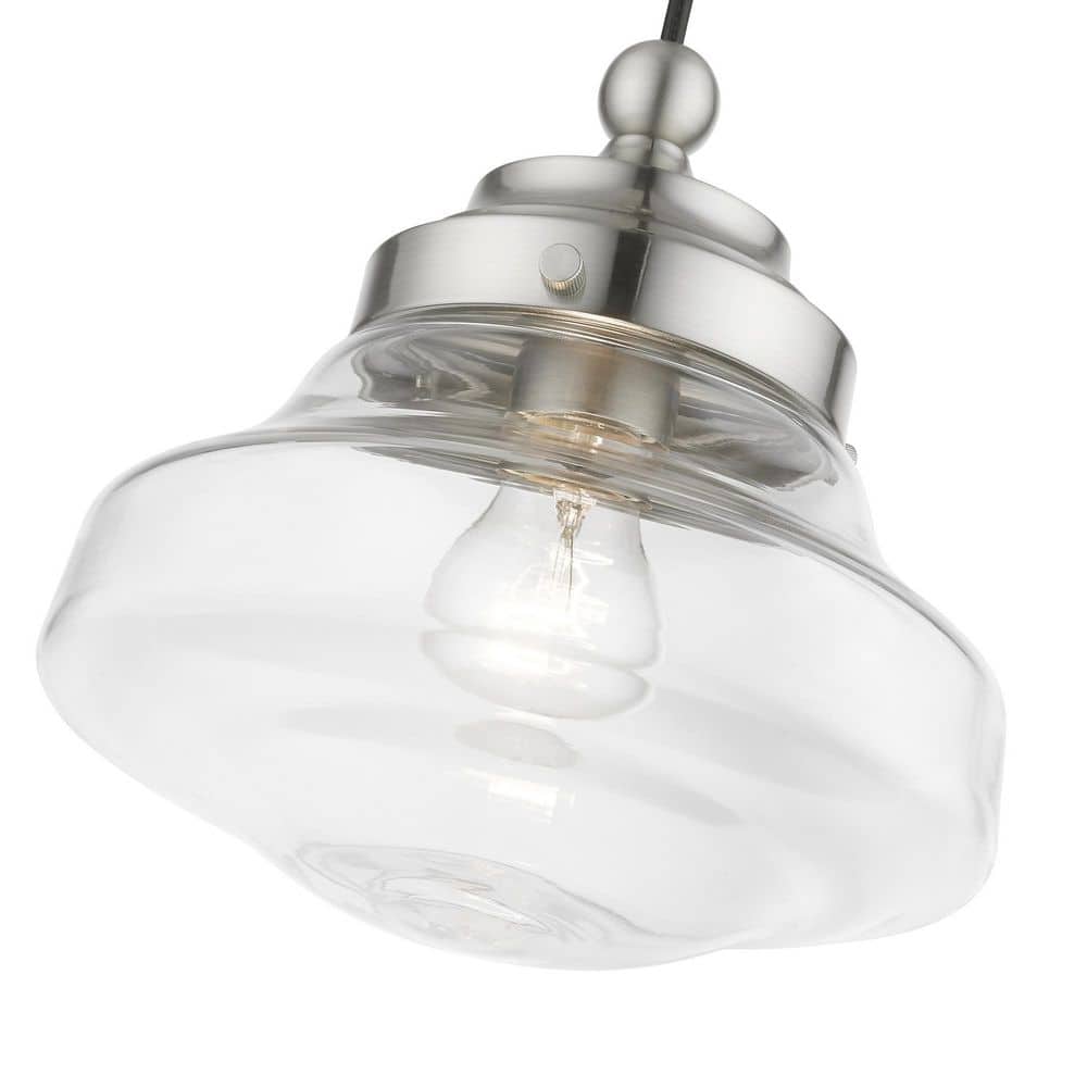 Avondale Brushed Nickel Mini Pendant with Clear Glass Shade