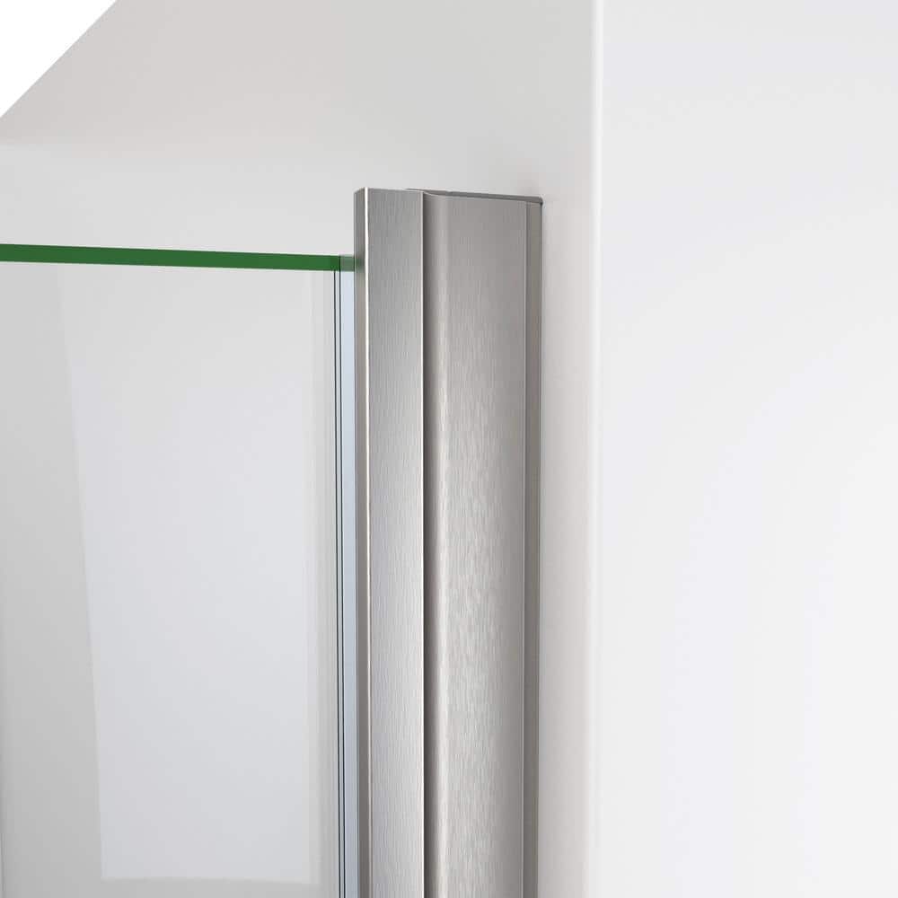 Brushed Nickel Semi-Frameless Swing Shower Door with Clear Glass