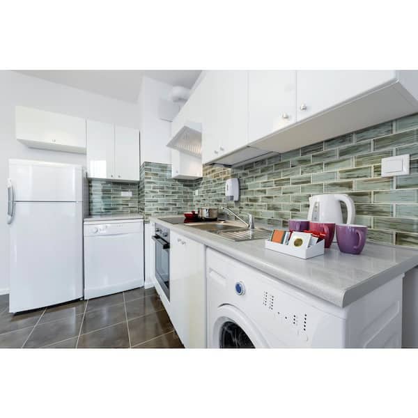 Verde Subway 12 in. x 12 in. x 0.31 in. Glass Mesh-Mounted Mosaic Wall Tile (9.8 sq. ft./Case)