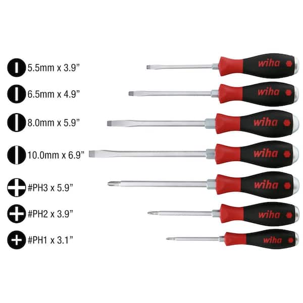 Wiha Soft Finish XHeavy Duty Slotted and Phillips Screwdriver Set