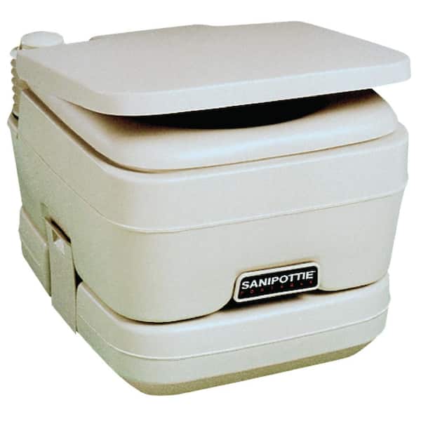 Dometic 2.5 Gal. Adult Size SaniPottie 962 Portable Toilet with Bellows Flush in White