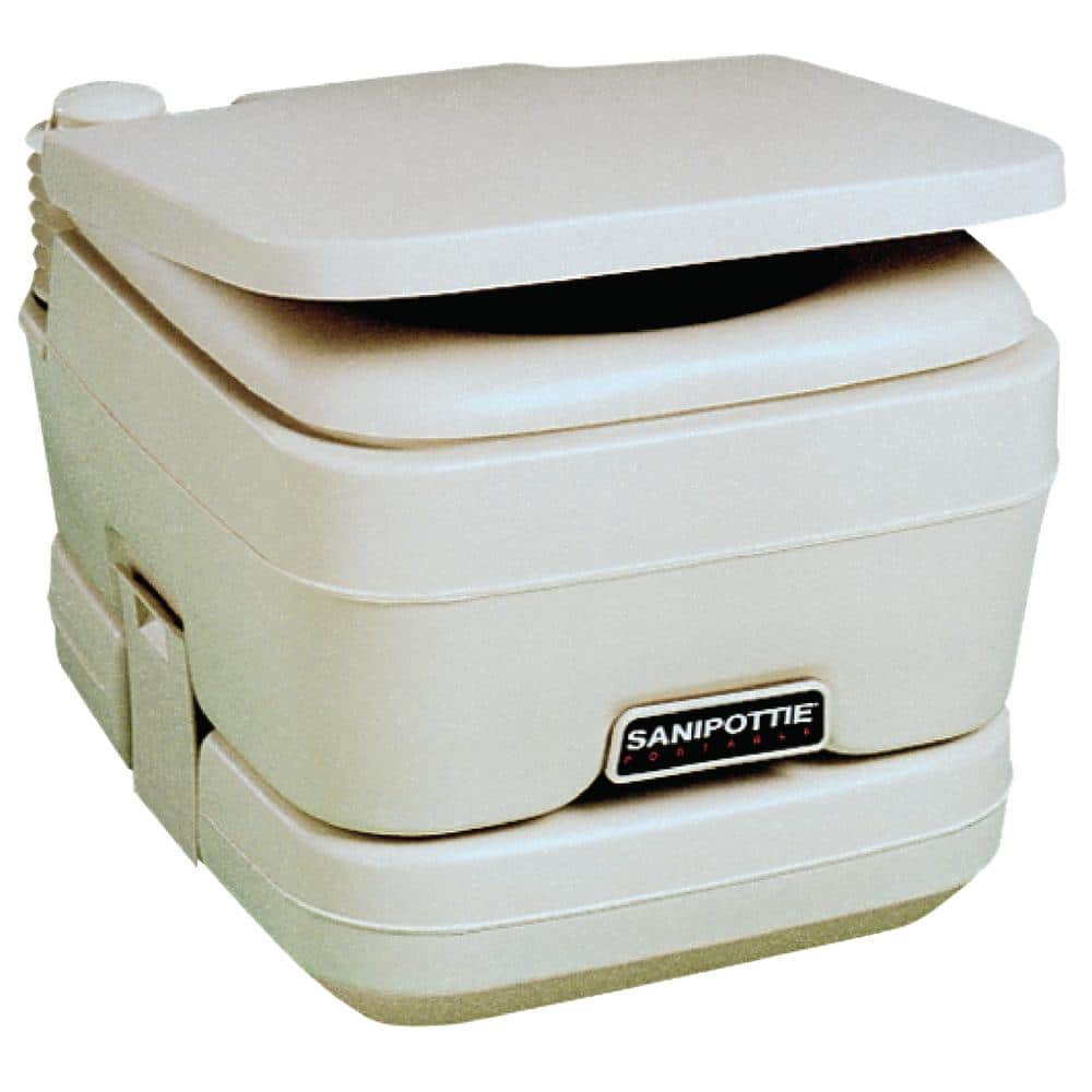 Dometic 2 5 Gal Adult Size Sanipottie 962 Portable Toilet With Bellows Flush In White The Home Depot
