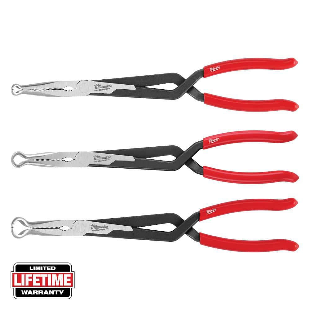 Maclean's Nose & Longrow セット Milwaukee Long Needle Nose Pliers Set with Hose Grip and Slip