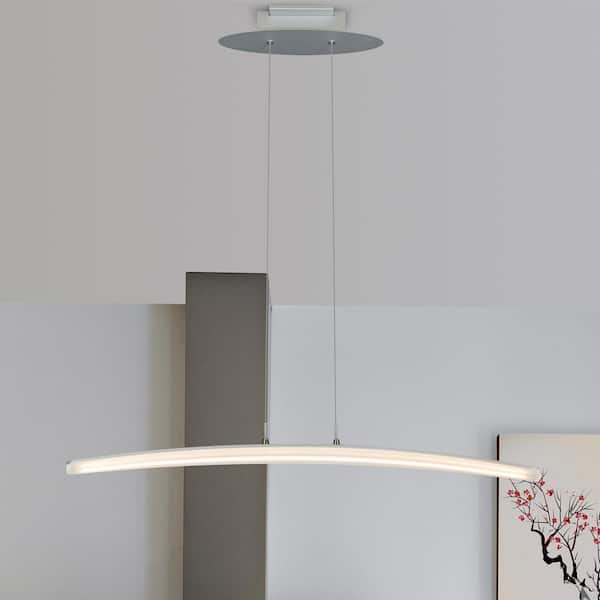 VONN Lighting 24W Haeidi Collection Silver Integrated LED Adjustable Modern Linear Chandelier