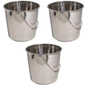 Large Stainless Steel Bucket Set (3-Pack)