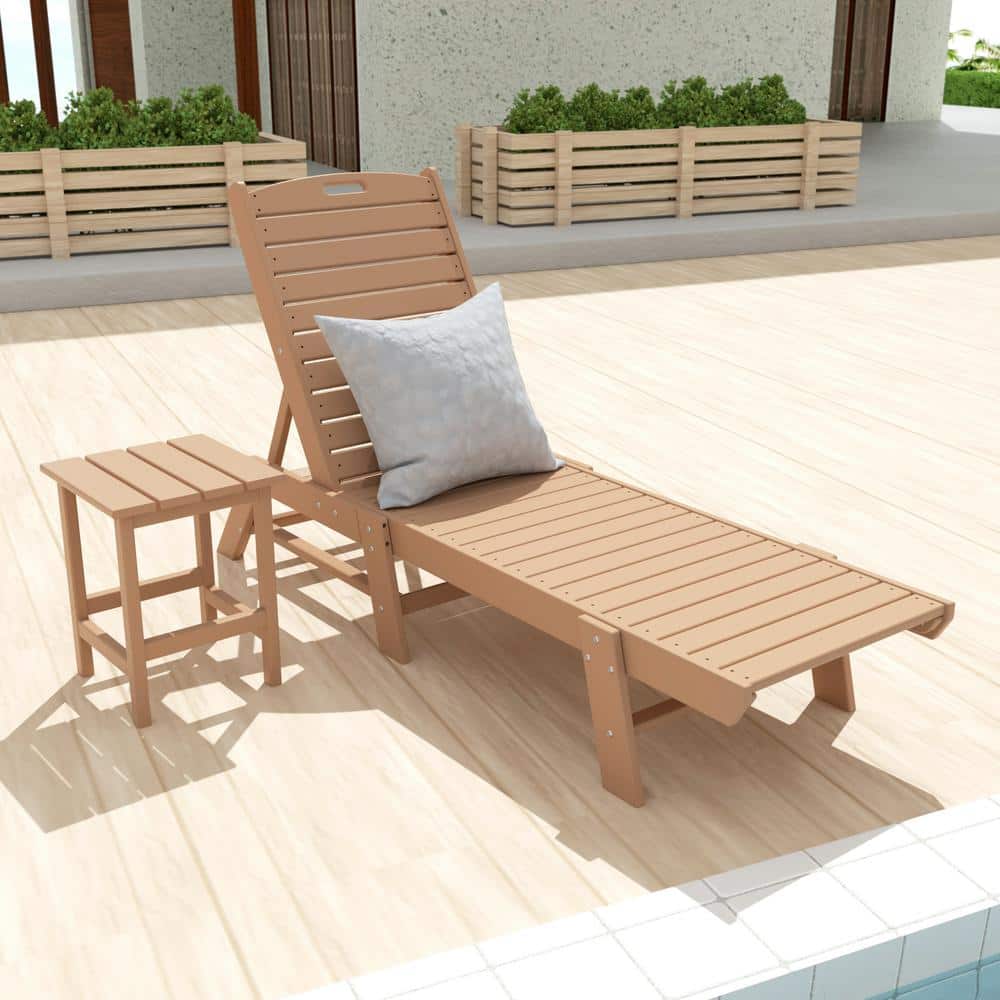 WESTIN OUTDOOR Laguna 2Piece Teak Fade Resistant Poly HDPE Plastic