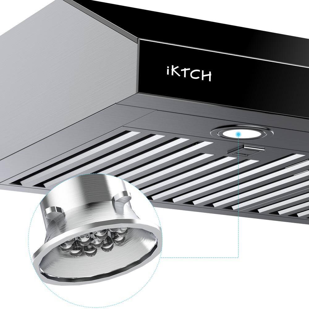 36-Inch Stainless Steel and Black Under Cabinet Range Hood