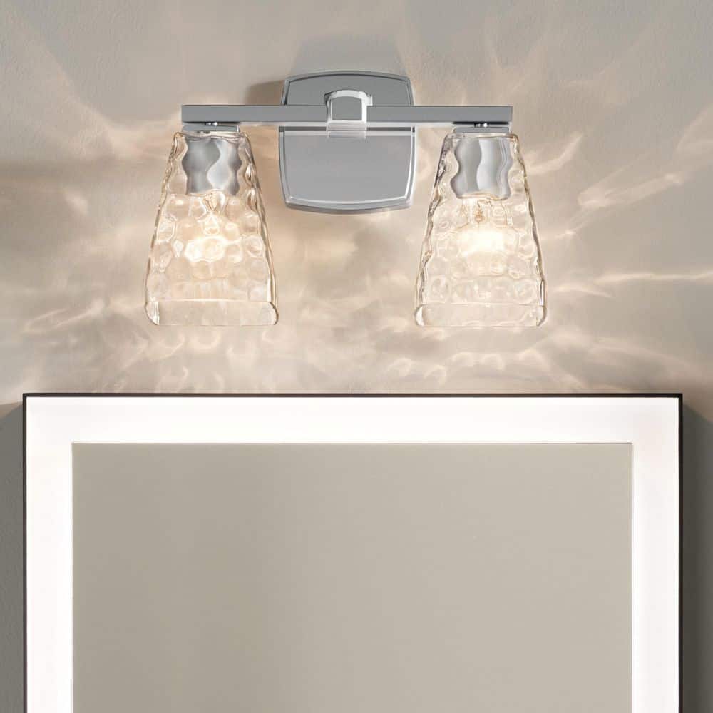 Marant 14.25 in. 2-Light Vanity Light with Clear Water Glass in Chrome price history on PriceWatchPro