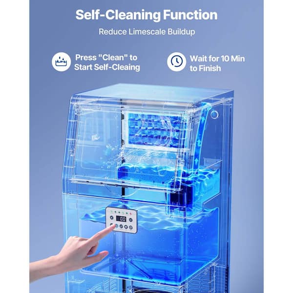 100 lbs./24 H Commercial Ice Maker 15.16in.W Freestanding 30 lbs. Capacity in 10 Mins Full Size Cube Freestanding Silver