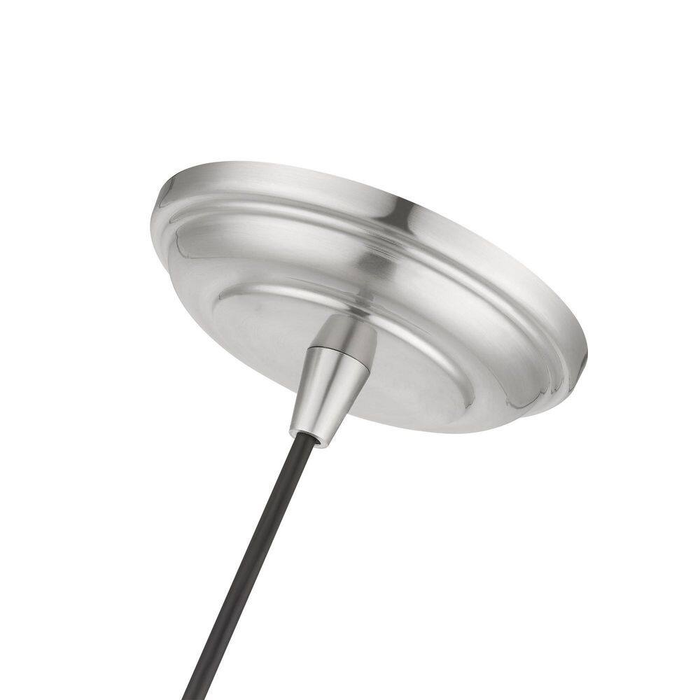 Brushed Nickel Hand-Blown Glass Indoor/Outdoor Pendant Light