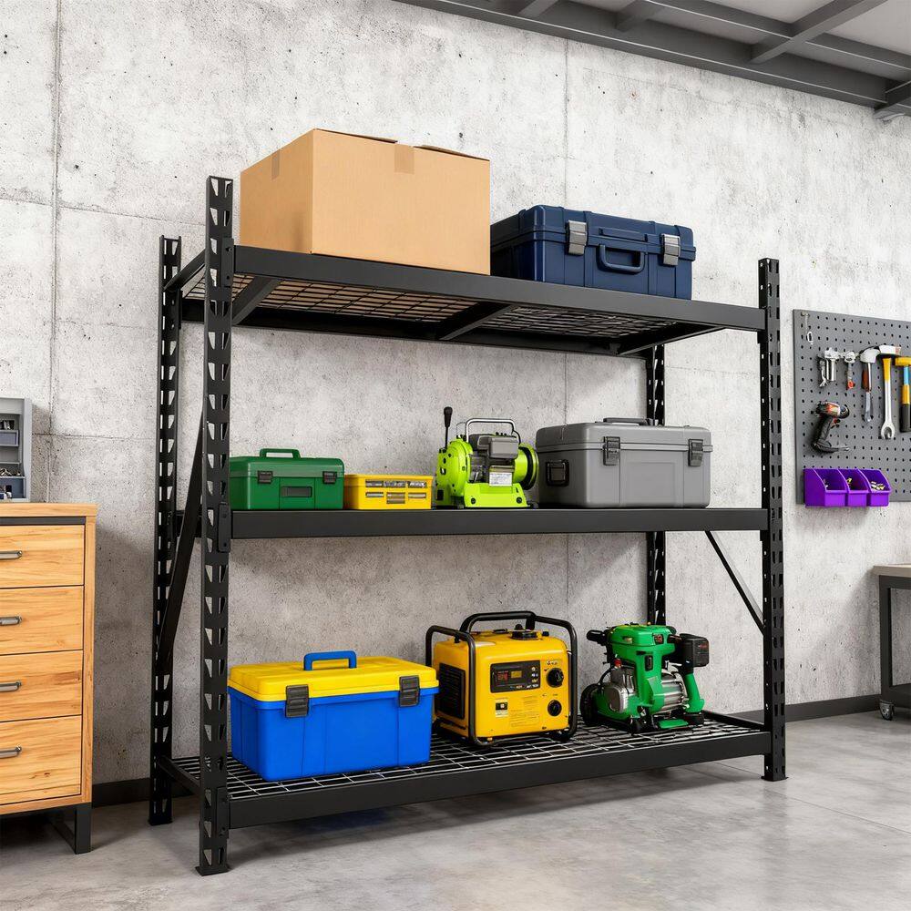 3-Shelf Industrial Duty Steel Adjustable Garage Storage Shelving Unit in Black (77 in. W x 72 in. H x 24 in. D) price history on PriceWatchPro